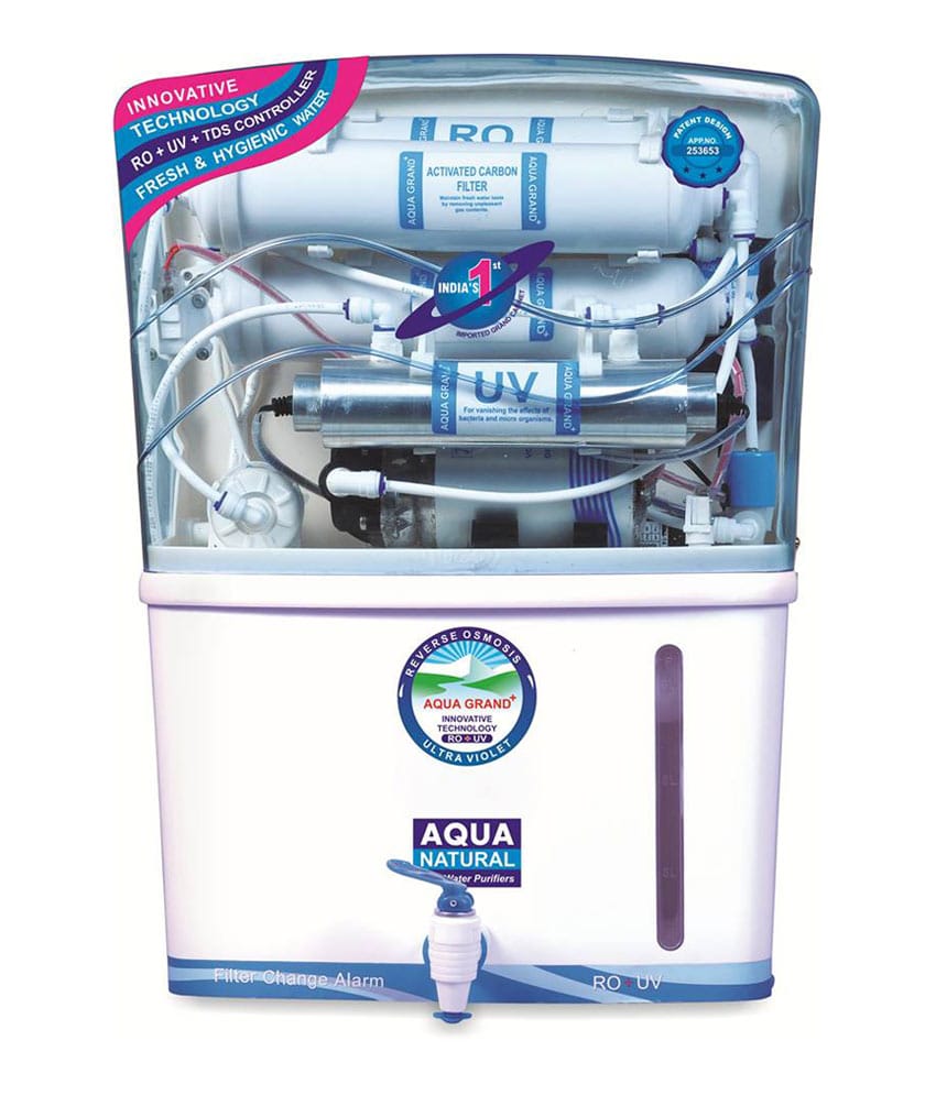 Aqua Natural RO and UV water purifier with a clear top cover