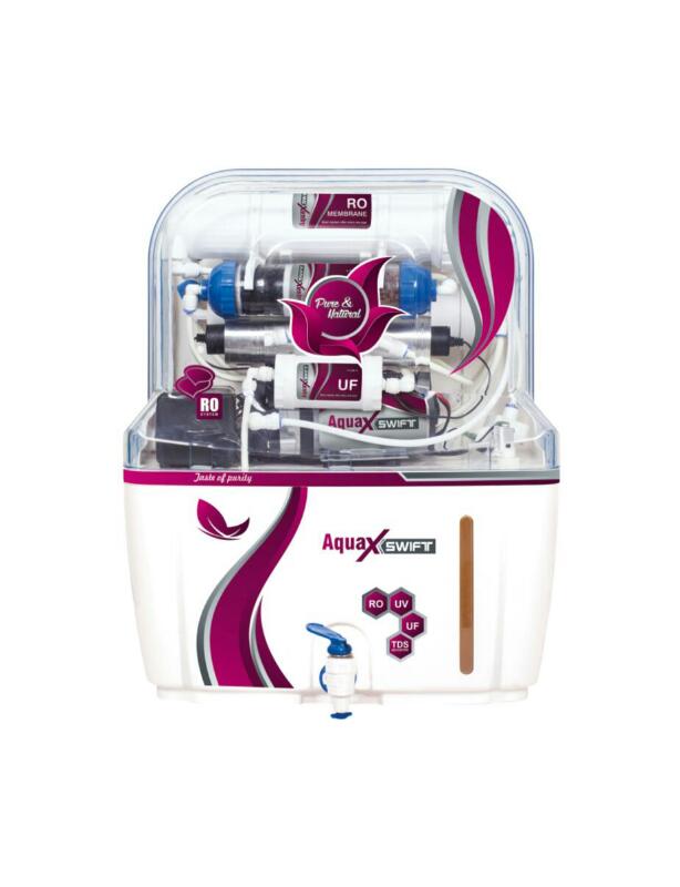 AquaX Swift RO and UF water purifier with a tap